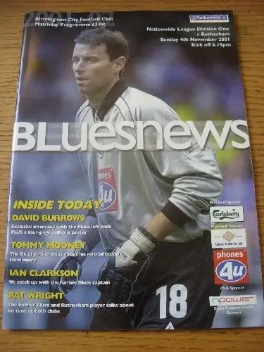 04/11/2001 Birmingham City v Rotherham United  . No obvious faults, unless descr
