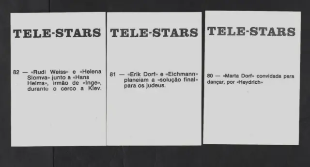 1980 PORTUGESE TELE-STARS #80,81,82 The HOLOCAUST Eichmann/Heydrich ...