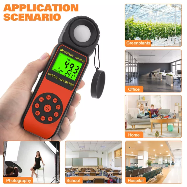 Digital Lux Light Meter Anemometer Kit Illuminance Photometer Luxmeter Tester AU 3