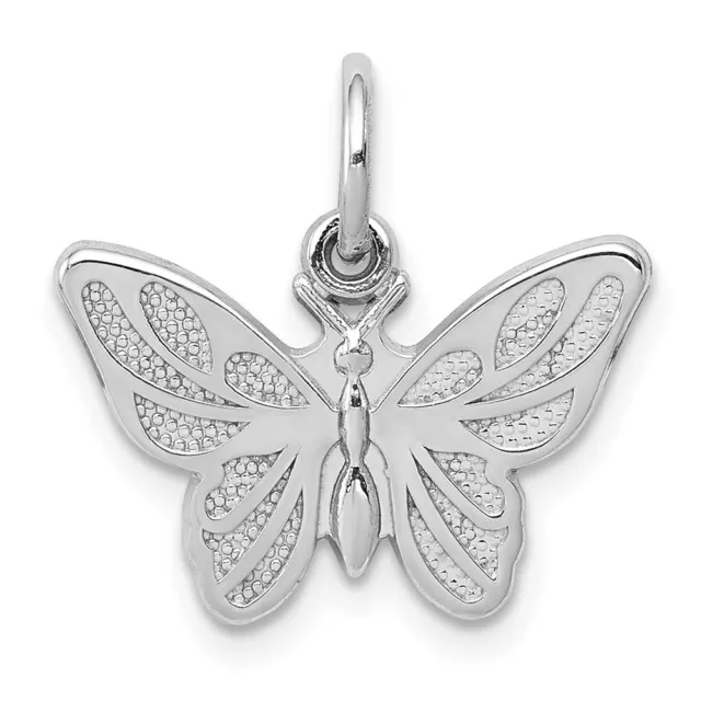 14k White Gold Butterfly Charm Pendant Gift For Women 1.07g