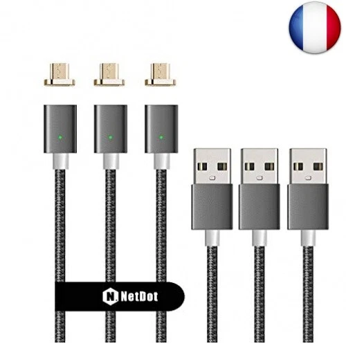 Câble Micro USB 1m – Nylon Tressé – Charge Et Données – Neuf