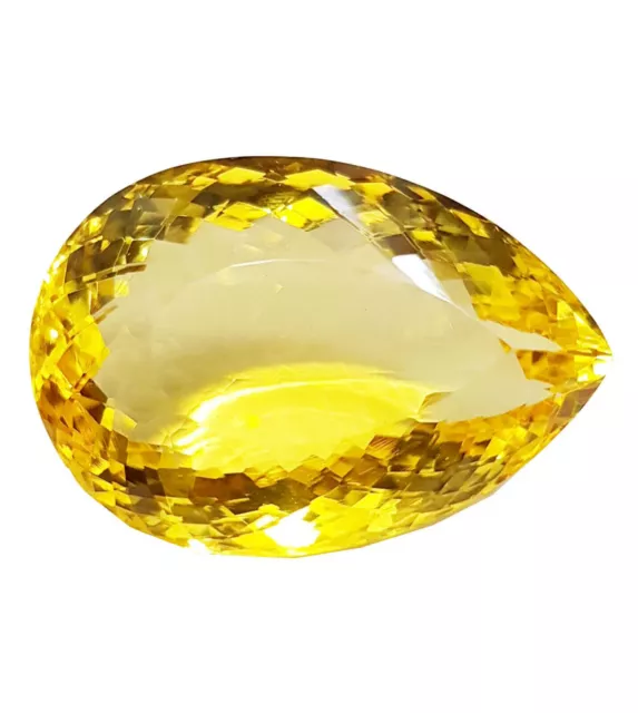 Citrine jaune 184 carats en forme de poire, taille pendentif, pierre...