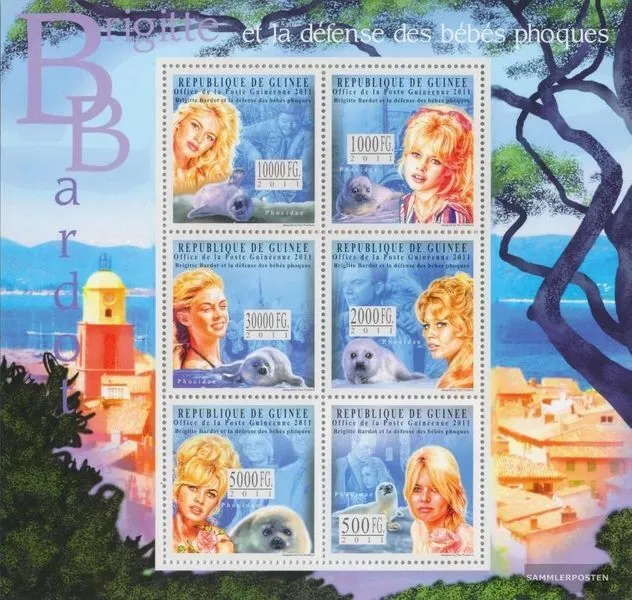 Guinea 8744-8749 Kleinbogen (kompl. Ausgabe) postfrisch 2011 Brigitte Bardot