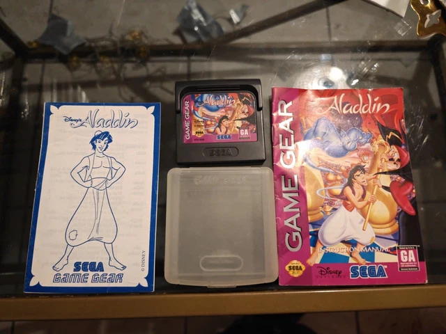 Jeu Aladdin Sega Game Gear + Manuel - Console Portable Vintage Très Bon état