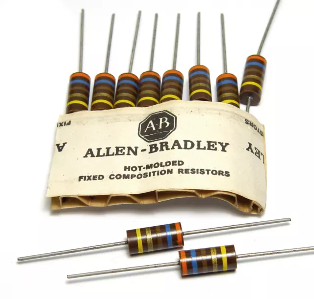 10x Allen Bradley Widerstand, 360 Ohm / 2W für Röhrenverstärker, NOS