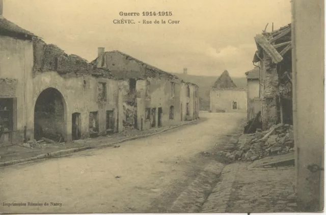 Carte Postale Guerre 1914/1915 Crevic Rue De La Cour