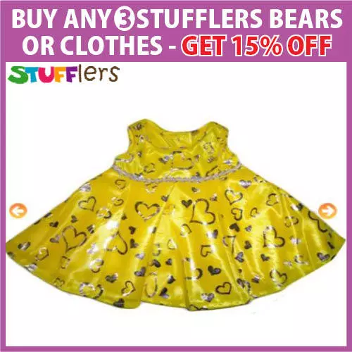 Yellow Dress Clothing Outfit by Stufflers – Will fit on a Build a bear