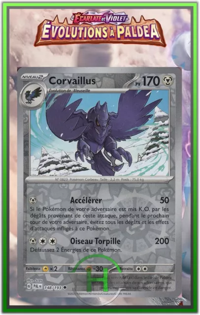 Corvaillus Reverse - EV2:Évolutions à Paldea - 148/193 - Carte Pokémon FR Neuve