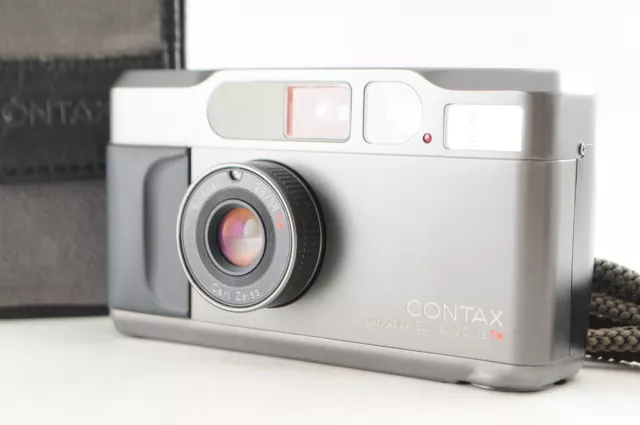 [N Mint w/ Case]  Contax T2 Titan Black Point & Shoot 35mm Film Camera From 1365