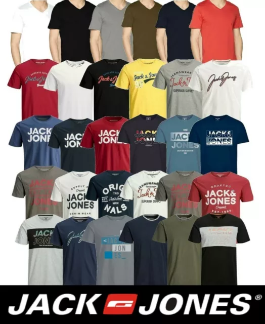 Mens Jack & Jones Branded Short Sleeve T Shirts Crew Neck Casual Tee Tops S-2XL