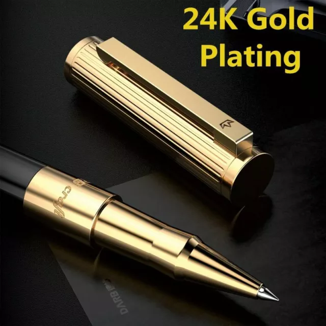 Luxury RollerBall Pen For Writing 24K Gold Plating High Quality Metal Pen Gift