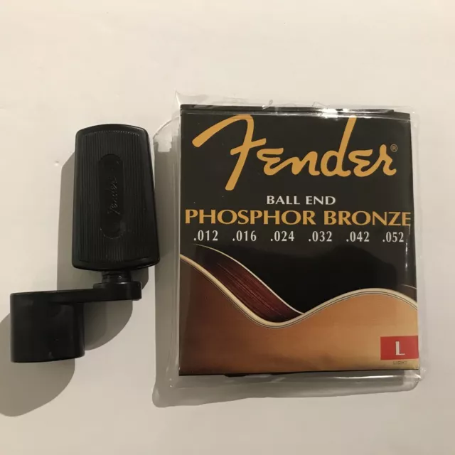 Fender Phosphor Bronze 12-52 60 L Acoustic Guitar Strings And String Crank