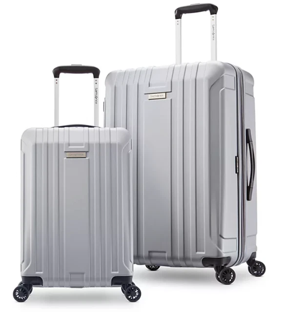 Samsonite New Castle Hardside Spinner Luggage 2-Piece Set Silver FREE SHIP