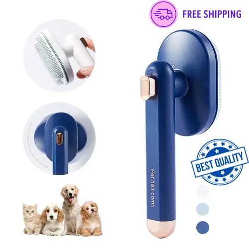 Pet Brush Hair Remover Dog Cat Comb Grooming Massage Deshedding Self Cleaning
