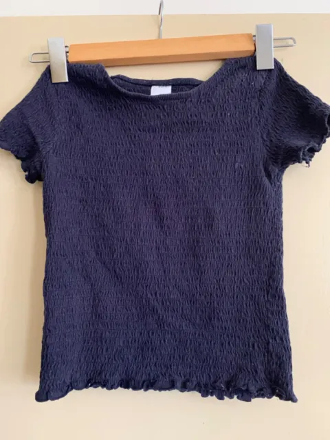 Target girls shirred navy blue t shirt top size 6 to 7