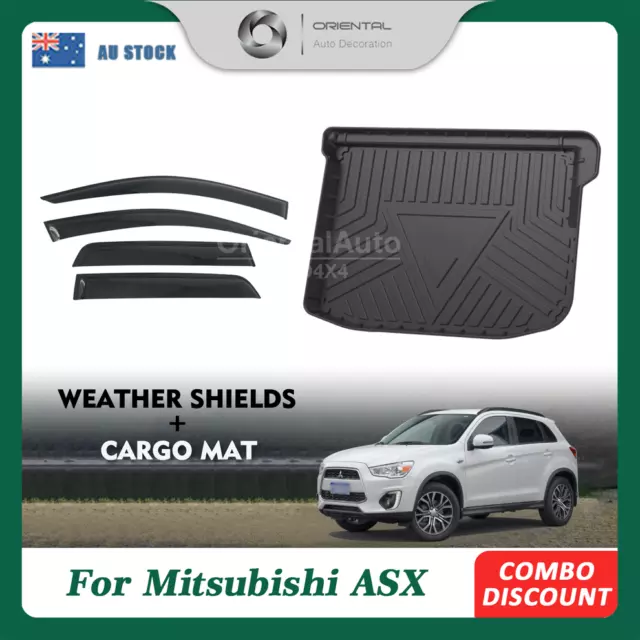 Premium Weathershield Window Visor & 3D TPE Cargo Mat for ASX XA XB XC 2010-2019