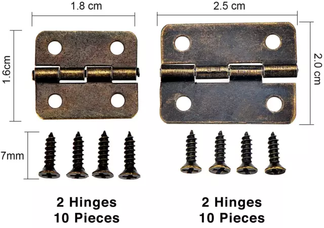 Pair (2) Of Quality Hinges Small-Medium Door Gate Cabinet Cupboard Bronze Aged