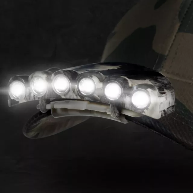 Kappenlampe Schirmlampe Kopflampe mit 6 LEDs Camo Kappen Schirmmützen Lampe