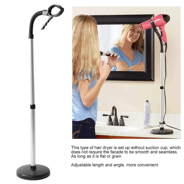 Hair Dryer Stand Holder Hands Free Suction Cup -360 Degree Blow Dryer Mount Base