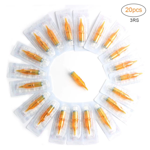 Ago per cartuccia ombreggiante 20 pz aghi per ombreggiatura curvi monouso in acciaio inox