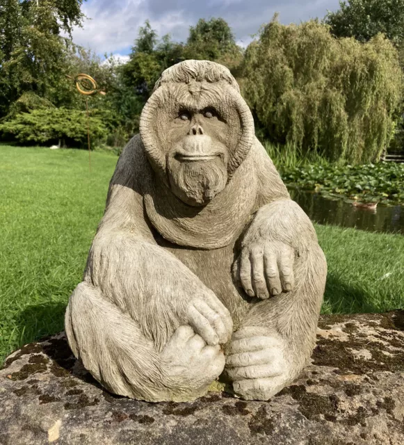 Huge Black Gorilla Statue Massive Gorilla Ornament Outdoor Gorilla  Sculpture Wild Gorilla Figure Stone Garden Gorilla Concrete Animal Statue 