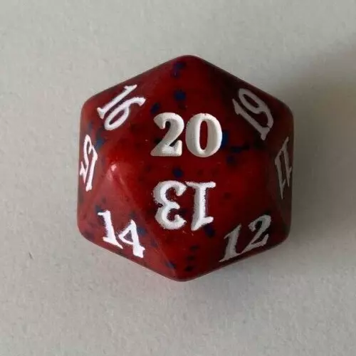 MTG 1x D20 Spin Down Dice Life Counter No Set Symbol - Red