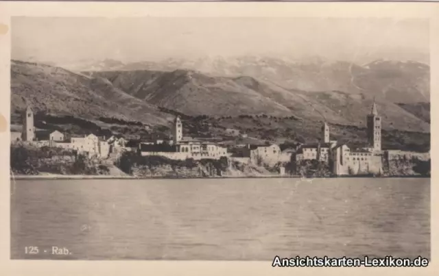 Postcard Rab Arbe Totalansicht 1928 2