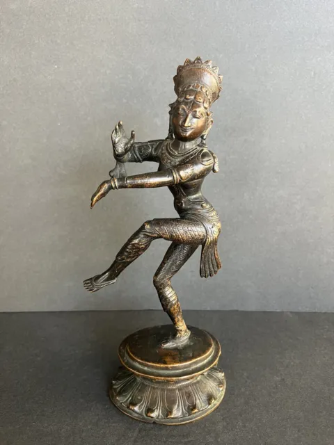 Antique Southeast Asian or Indian solid bronze figure statue