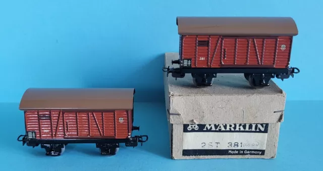 Märklin 00/H0 doppeltpackung mit 2 x 381 Gedeckter Güterwagen (#2)