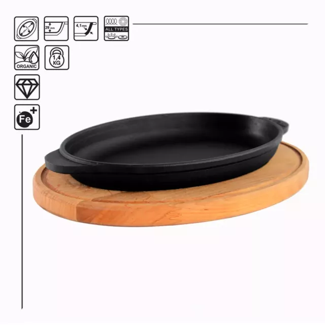Horeca, Fonte Ovale Poêle & Plate-Forme Brizoll 220x140x25 MM