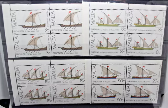 Malta 1982 Navigazione Barche A Vela Serie Nuova In Quartina Mnh** Set (C.x)