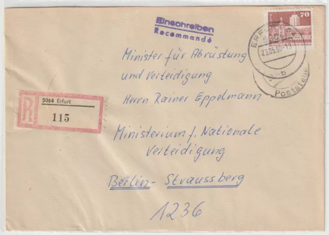 Brief an Minister Eppelmann Ministerium  aus Erfurt 1990, DDR