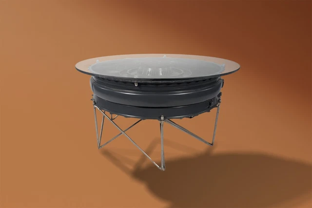 DAPPR TORNADO COFFEE Table Rolls Royce Jet Engine RAF with 800mm Glass ...