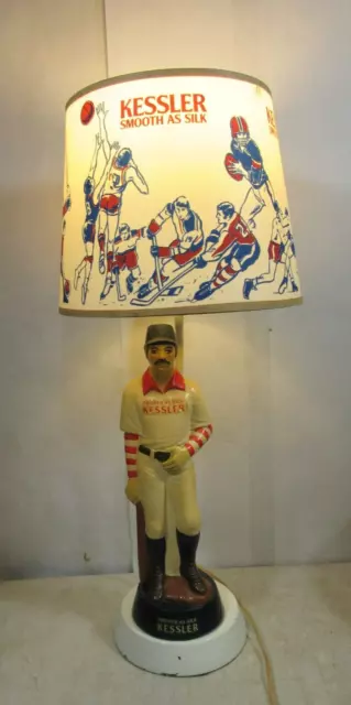 Vintage/Antique Kessler Whiskey Baseball Player Figure Lamp W/Shade Sports Vintage/Antique Kessler Whiskey Baseball Player Figure Lamp W/Shade Sports