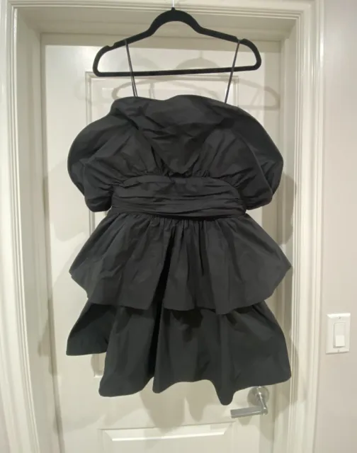 Zara Ruffled Black Mini Dress Size XL