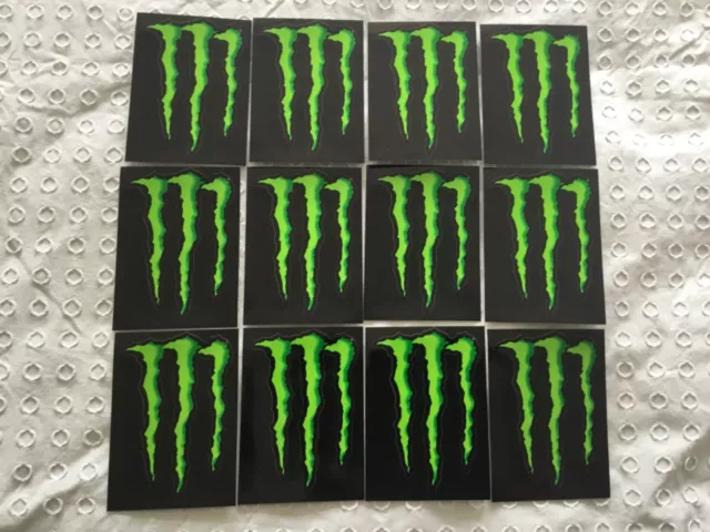 12 x Monster Energy Drink Stickers - Claw Logo Decals - 11x8cm - Party Bag Idea