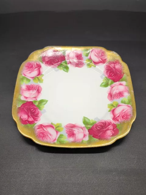 Vintage Royal Albert Old English Rose Side Plate Bone China Pink Red Roses