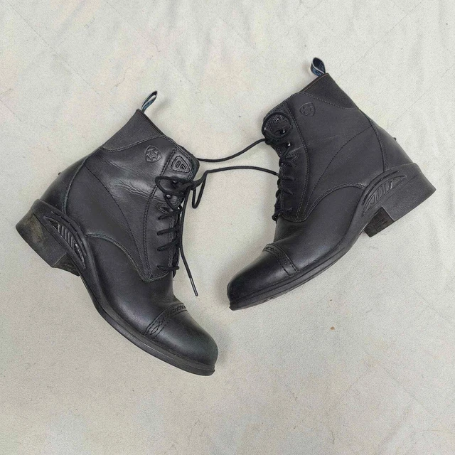 Ariat Scout Paddock Boots Womens 8 B Black Leather Ankle Lace Up Combat Booties