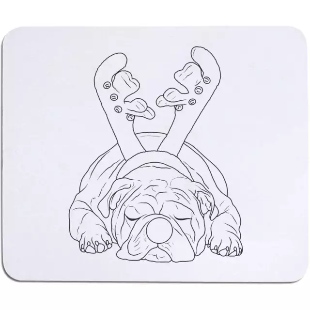 'Sleeping Reindeer Bulldog' Mouse Mat / Desk Pad (MO00031034)