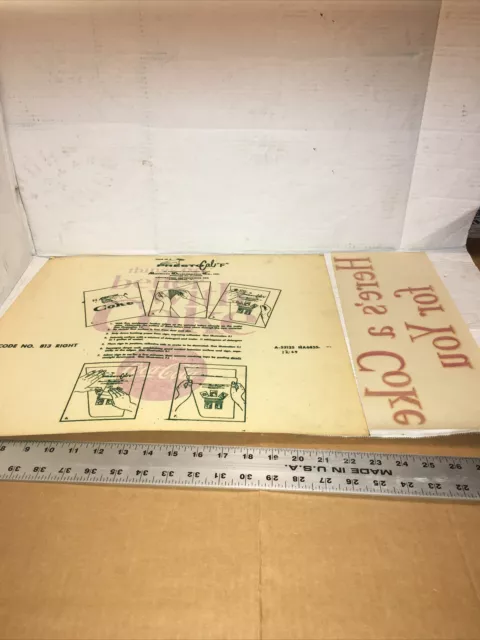 VINTAGE NOS 2 DECALS, POP VENDING MACHINE COOLERS “things go better with coke”.