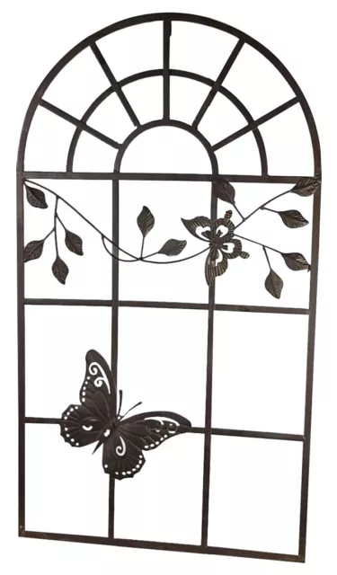 Nostalgie fenêtre métal châssis de fenêtre papillon style antique brun 97cm