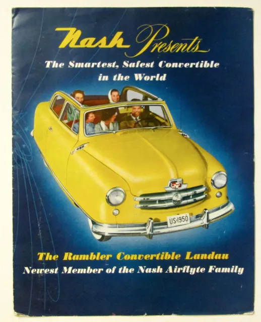 Vintage original NASH RAMBLER foldout Sales Brochure Catalog Poster advertising