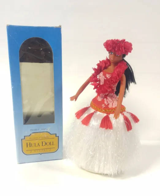 Vintage 1993 Red Hula Doll Walking Hawaii Musical Souvenir Battery Operated