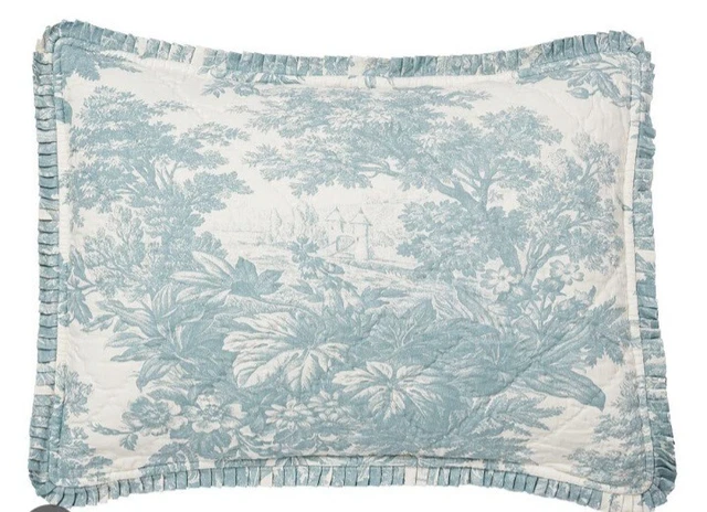 Pottery Barn Matine Toile Duvet Cover Porcelain Blue Queen & Standard Sham Rare Pottery Barn Matine Toile Duvet Cover Porcelain Blue Queen & Standard Sham Rare
