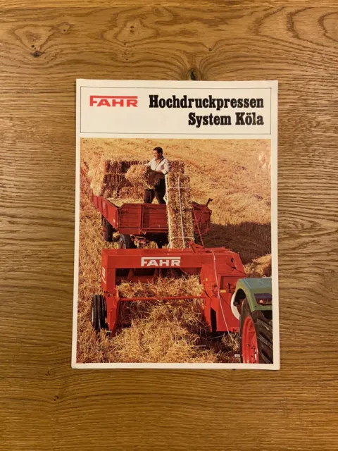 Orig. FAHR Hochdruckpressen Köla Landmaschinen Prospekt Heft Deutz Fahr Traktor