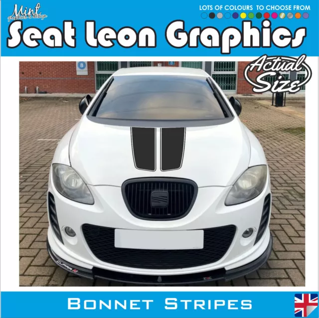 Seat Leon Bonnet Stripes FR Cupra Mii Ibiza Decals Stickers Graphics 001
