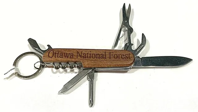 Ottawa National Forest Multi-purpose Pocket Knife Keychain