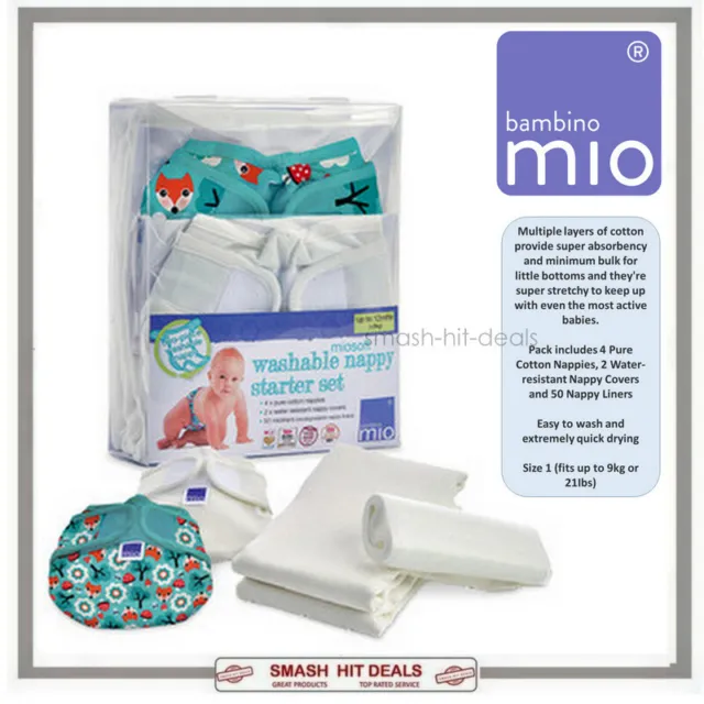 Bambino Mio Washable Nappy Starter Set Up to 9kg / Up To 12 Months