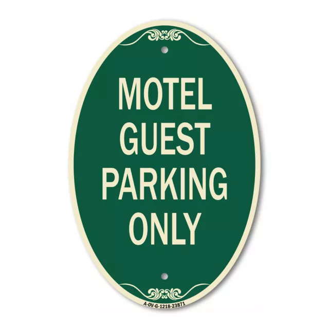 SignMission Designer Series Sign - Motel Guest Parking Only 12" x 18" Metal Sign