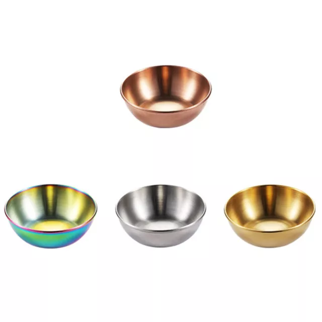 Stainless Steel Kids Plates & Sauce Dishes (4pcs)-